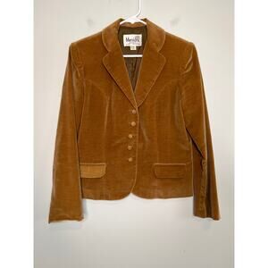 1960s Merciurs Camel Cognac Brown Velvet Whimsigoth Steampunk Coquette Blazer M
